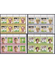 F-EX57109 ST VINCENT MNH 1985 CRICKET CRICKETERS GAMERS BLOCK 4.