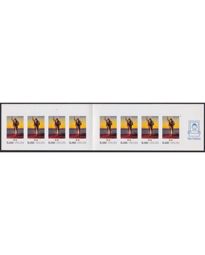 F-EX56343 ALAND MNH 2009 BOOKLED ISLAND GAMES TRACK ADHESIVE.