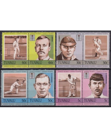 F-EX56332 TUVALU MNH 1985 CRICKET CRICKETERS GAMERS.