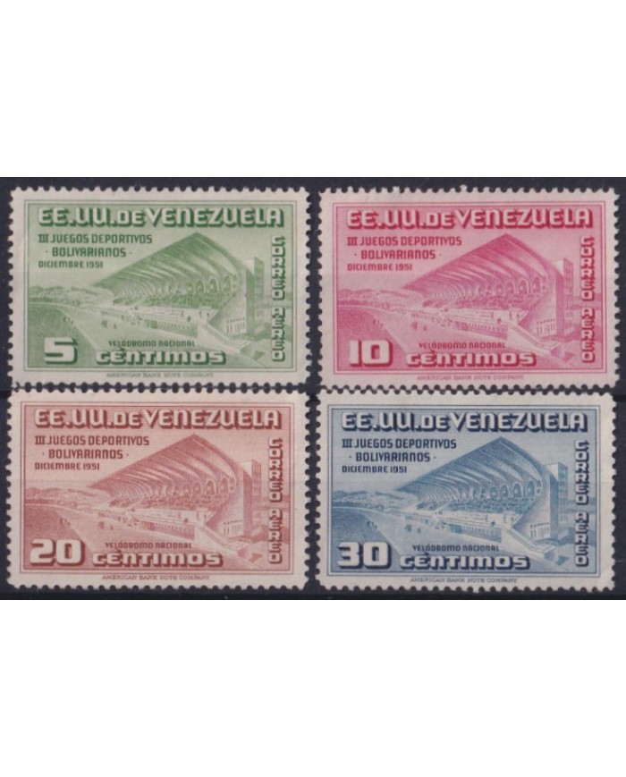 F-EX56836 VENEZUELA MH 1951 BOLIVARIAN GAMES SET.