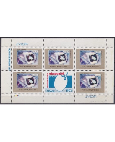 F-EX65614 ALBANIA MNH 1993 EUROPA CEPT MODERN ART ONE SHEET.