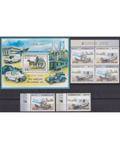 F-EX65970 AZERBAIJAN MNH 2013 EUROPA CEPT POSTAL TRANSPORT VEHICLES.