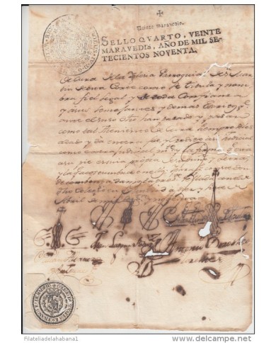 E4511 SPAIN ESPAÑA WRITTER SELLO DE ESCRIBANOS. MADRID 1790. DEFECTOS VISIBLES