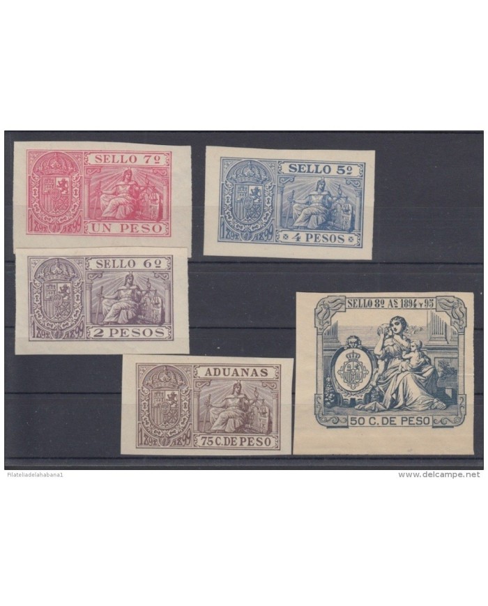 F-EX1119. SPAIN ESPAÑA PUERTO RICO REVENUE STAMPS LOT.