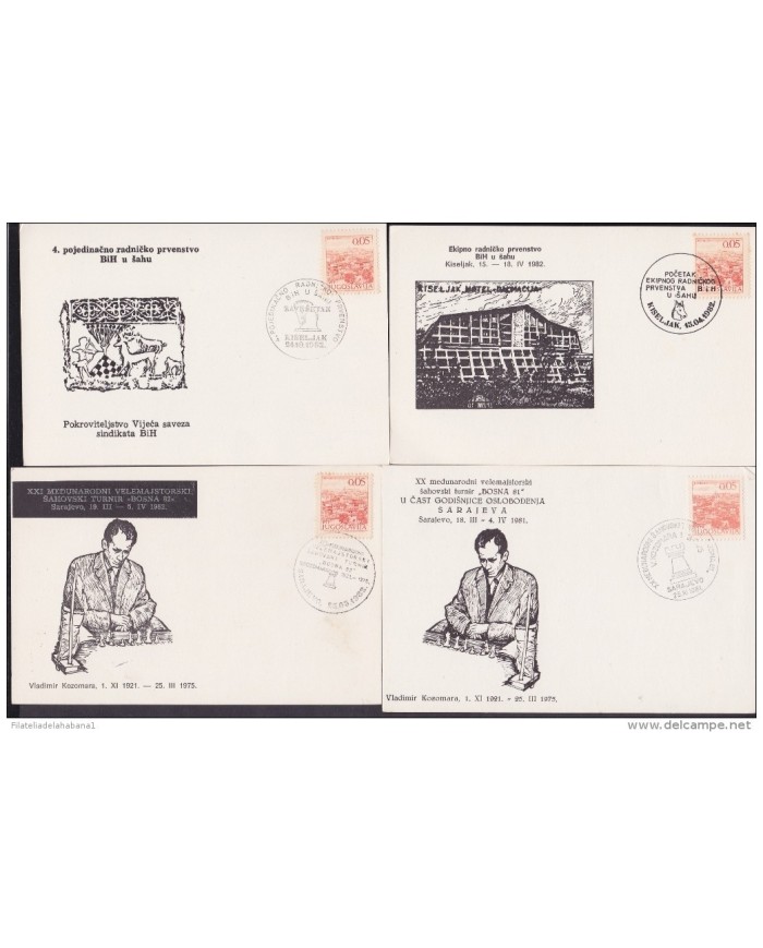 F-EX 1921 YUGOSLAVIA JUGOSLAVIJA. 10 SPECIAL CANCEL CHESS AJEDREZ.