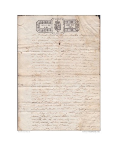 1839-PS-1 SPAIN ESPAÑA REVENUE SEALLED PAPER. 1839 PAPEL SELLADO SELLO 2do.